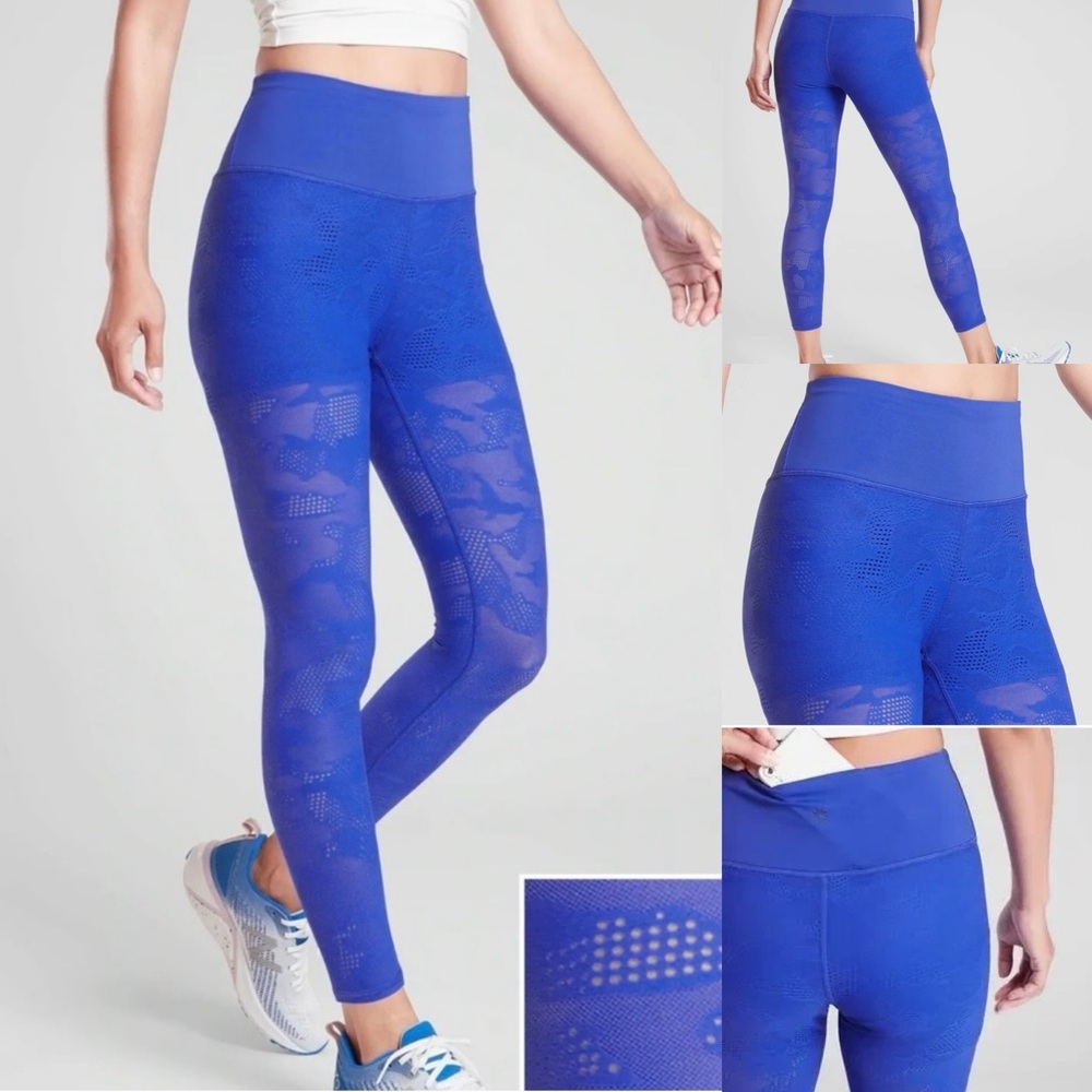 ATHLETA Phenom Camo 7/8 Tight, Size Small